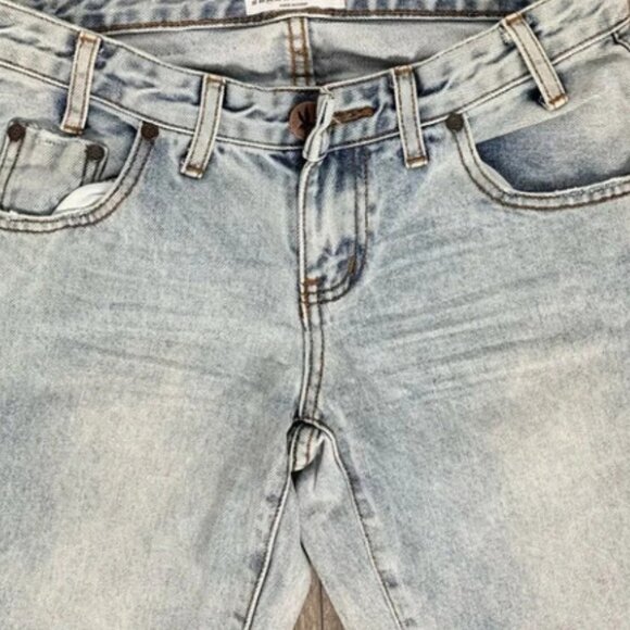 FREE PEOPLE One Teaspoon Freebird Skinny Jean Straight Leg distressed light wash - Picture 6 of 15